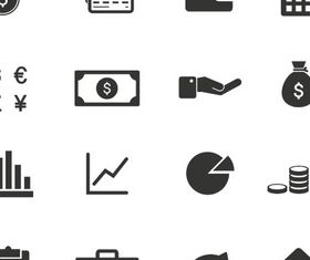 Silhouette Financial Icons 6 vector graphics