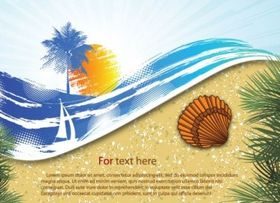 summer beach background 06 vector set
