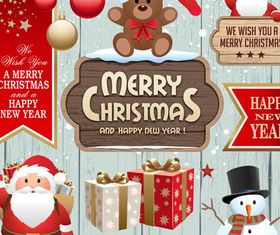 Christmas Colorful Elements shiny vector