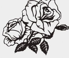 Blank paper and rose vector graphics free download