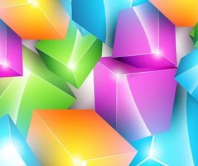 Colorful Cube Background shiny vector