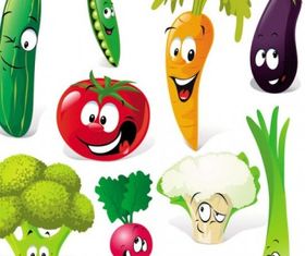 cartoon vegetables expression 01 vector
