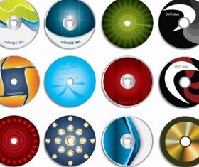 CD Labels Vector Graphic Set