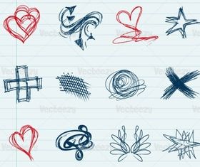 Different shape doodle vector