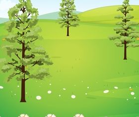 Tree with nature vector material