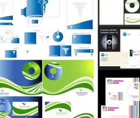 5 sets simple business vi template set vector