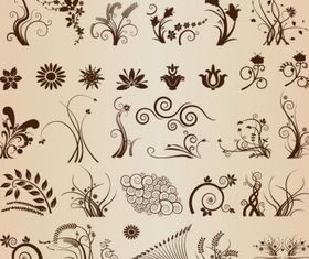 Floral Ornamental Elements for Design vector
