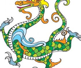 traditional dragon pattern creative vector