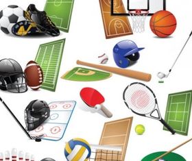 sports equipment 01 vector graphics