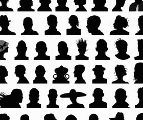 People Silhouette Avatars 3 vectors material