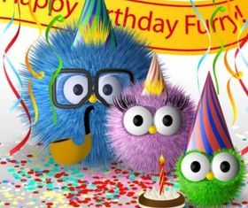cartoon birthday card vector