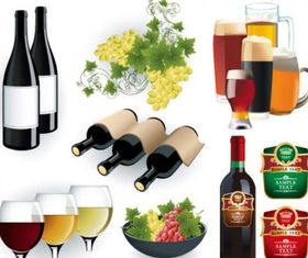 wine and beer vector graphics