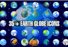 Earth Globe Icons Set vector