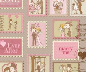 cartoon wedding card 01 creative vector