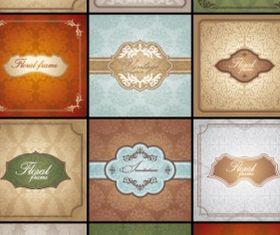 classic pattern cards background 02 set vector
