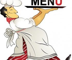 restaurant menu chef pattern vector design
