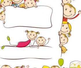 cartoon children painting vector