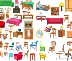 variety furniture clip art vector