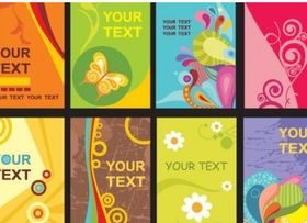 Colorful card templates design vectors