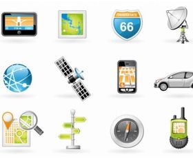 Navigation and Transport Icons vector