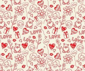 Romantic Love Seamless Pattern vector
