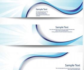 3 blue line banner vector