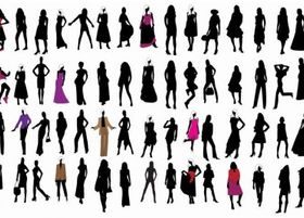 Silhouette Fashion Girls vectors material