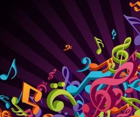 3D Colorful Music Background design vectors