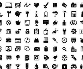 Different Silhouette Icons 2 set vector