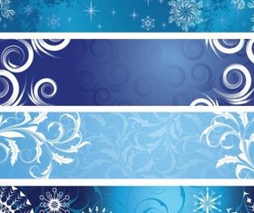 Christmas Banners with Snowflakes shiny vector