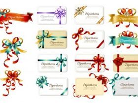 bow ribbon card vector