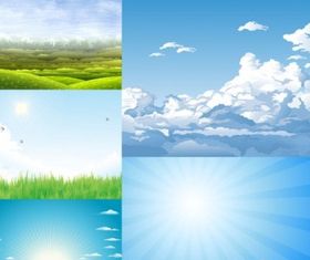 5 beautiful sky theme vectors