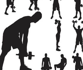 Silhouettes athletes vector