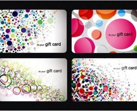 Modern Gift Card Templates Set creative vector