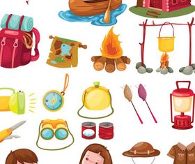 Shiny Camp Icons vector