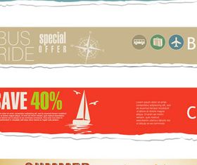 Bright Travel Banners set vector