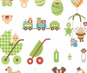 Cute Newborn Elements design vectors