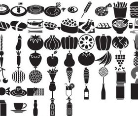 silhouette food category vector
