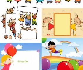 children cartoon illustration design vector