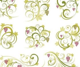Abstract Floral Vine Grape Ornament vector