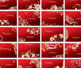 Floral Business Cards Set vector design