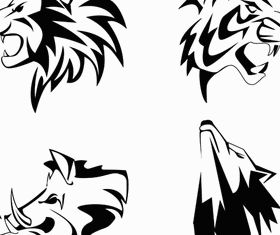 Animals Tatto Mix design vector