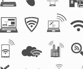 Silhouette Communications Icons vector