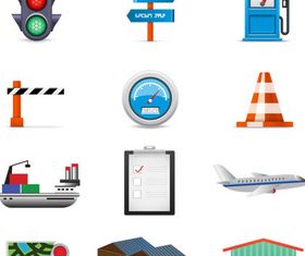Transportation Color Icons Set vector