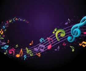 theme music notes vector