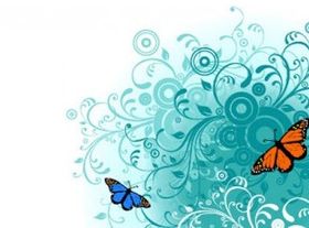 Floral and Butterfly vector background