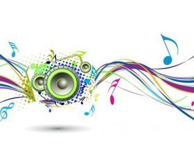 Abstract Rainbow Wave Music Background vector