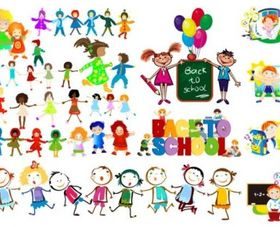 happy children shiny vector illustration