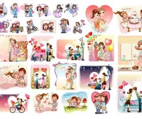 love theme vector set
