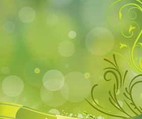 Floral green background art design vector